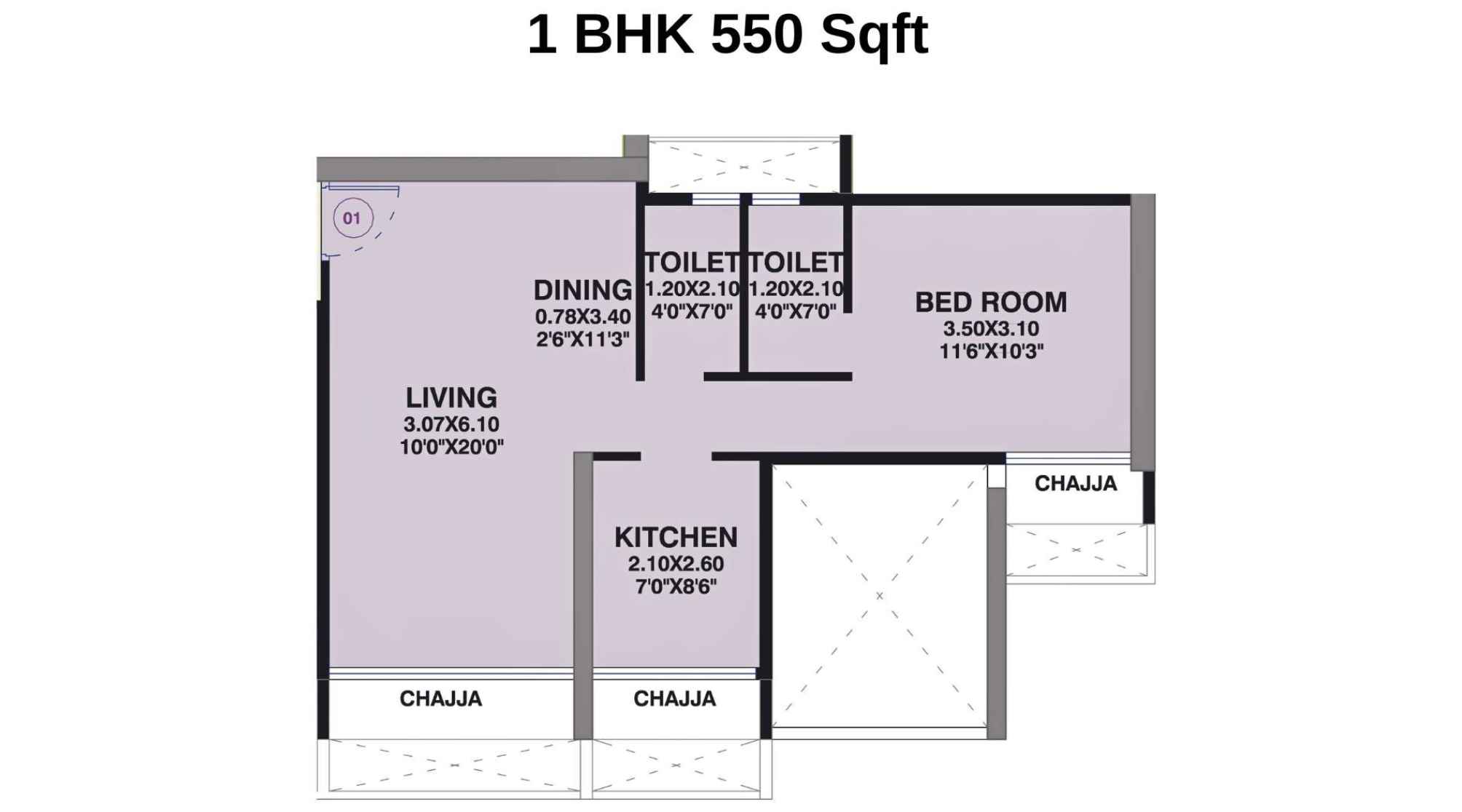 Gami-Ved-Floor-Plan-1-BHK-550-Sqft