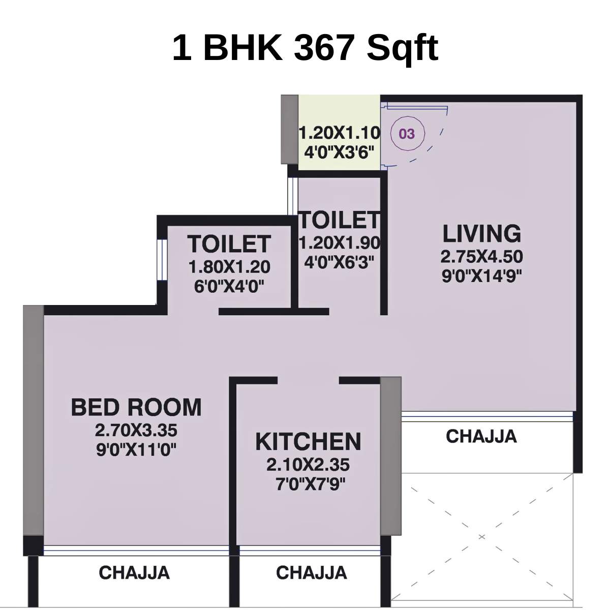 Gami-Ved-Floor-Plan-1-BHK-367-Sqft